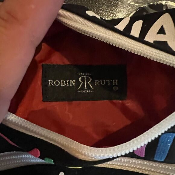 Robin Ruth Miami Cross Body Bag Canvas Double Zip Purse Adjustable Strap - Picture 6 of 9